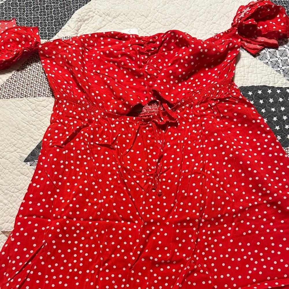 ePretty Red and White Polka Dot Kids Dress